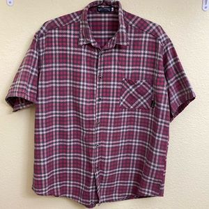 Billabong Pink & Gray Plaid Shirt